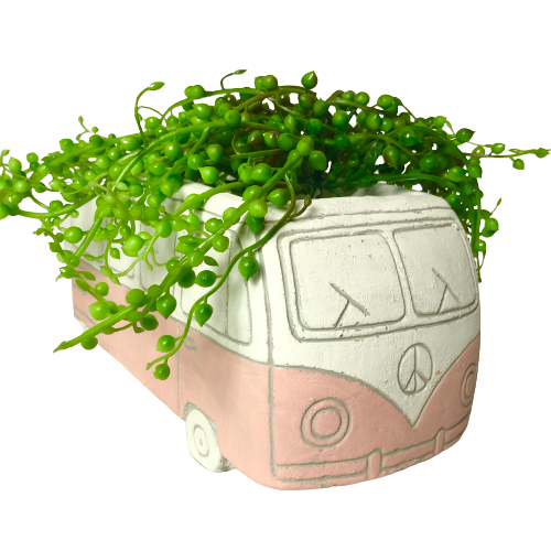 Garden VW Kombi Van Concrete Planter Pot Box Pink