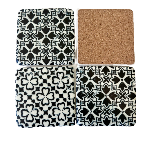 Black and best sale white drink coasters