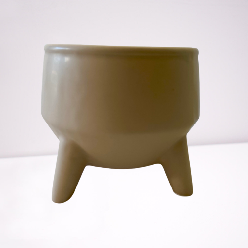 Classic Modern Cream Planter Pot Round with Feet Design