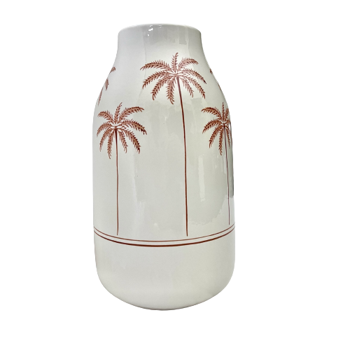 Morocco Medium Ceramic Vase with Palm Trees 32cm