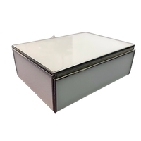 White Glass Jewellery Box With Silver Diamante Bumble Bee Crystal Jewel