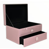 Elegant Glass Jewel Jewellery Box with Draw Available Pink or Tiffany