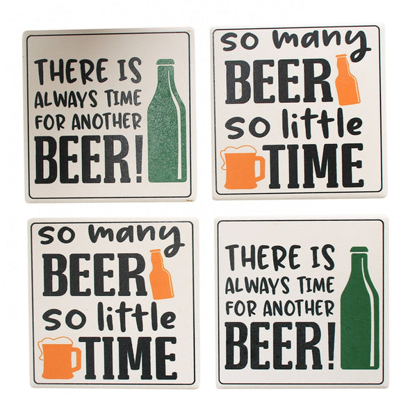 Drink Coasters Set of 4 - Beer O'clock