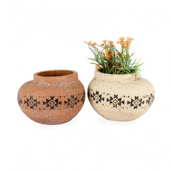 African Inspired Aztec Bulb Planter Pot