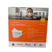 Brand AMD Premium Nano-Tech P2 Foldable L3 Medical Respirator Disposable Mask Ear loop 50 Pack