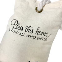 Beautiful Saying "Bless this home and ALL WHO ENTER" Door Stopper