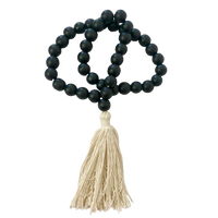 Natural Macramé Wooden Bead Decorative Garland String of Beads With Tassel