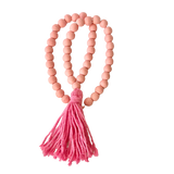 Natural Macramé Wooden Bead Decorative Garland String of Beads With Tassel