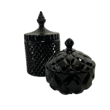 Gloss Black Regina Glass Crystal Trinket Bedroom Bathroom Lolly Candle Fill Jars With Lid Varieties