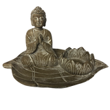 Buddha Tea Light Candle Holder Enclosed By a Lotus Flower