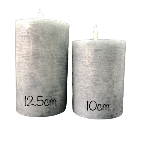 Carolina Ash Real Wax Flickering Flameless Pillar Candle Variety of Sizes