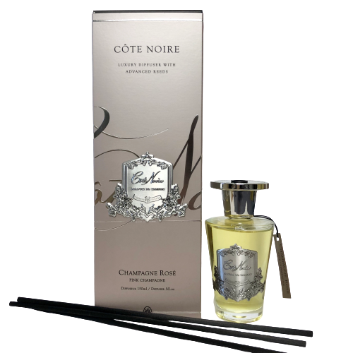 Côte Noire French Diffusers Pink Champagne with Silver Crest 100ml, 150ml or Refill
