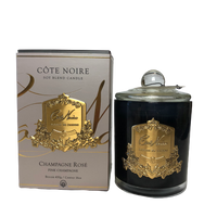 Côte Noire French Candle Pink Champagne with Gold Crest 60 or 100 Hours Burning Time
