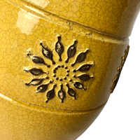 Handmade Clay Yellow-Mustard Featuring Sunflower Prelado Vase Collection