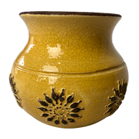 Handmade Clay Yellow-Mustard Featuring Sunflower Prelado Vase Collection
