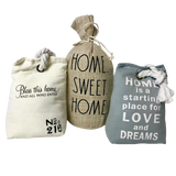 Cute Saying "HOME is a starting place for LOVE and DREAMS" Grey Door Stopper