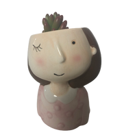 Gorgeous Ceramic Mini Girl and Boy Succulent Pots, 4 Designs Available.
