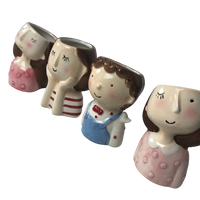 Gorgeous Ceramic Mini Girl and Boy Succulent Pots, 4 Designs Available.