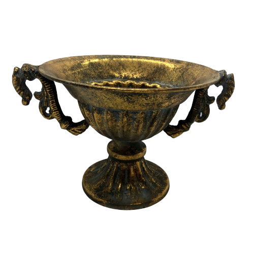 Gold Antique Decor Bowl with Endless Use; Lolly Jar, Candle Holder or Ornament.