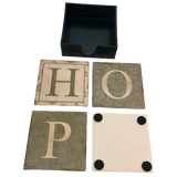 Drink Ceramic Coasters Set of 4 - HOPE