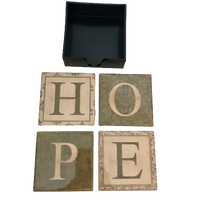 Drink Ceramic Coasters Set of 4 - HOPE