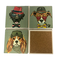 Drink Coasters Set of 4 - Hipster Dogs