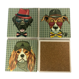 Drink Coasters Set of 4 - Hipster Dogs