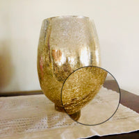 Glass Champagne-Gold Belly Shape Living Room Vase Large