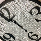 Large Black/White/Distressed Grey Metal Bricka Industrial Wall Clock 50cm