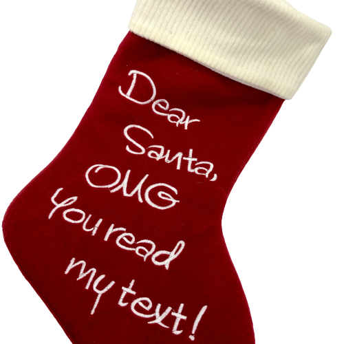 Christmas Santa Stockings - Dear Santa, OMG! Stockings