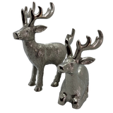 Polished Silver Majestic Set of Two Reindeers