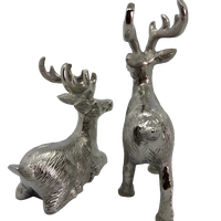 Polished Silver Majestic Set of Two Reindeers