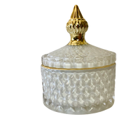 Royal Collection Elegant White Crystal Trinket Lolly Candle Fill Jars with Gold Tip - Variety