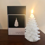 Uyuni Life-Like Flameless White Wax Festive Christmas Tree Candle