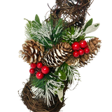 Christmas Tree Twig Cone Pine Berry Holly Tabletop Ornament 41cm