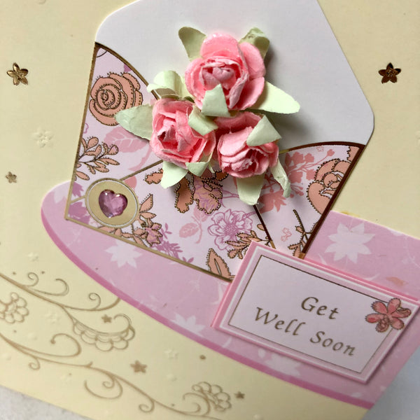 Personalise Your Gift With Our Get Well Soon Card Featuring Paper Flowers
