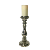 Elegant Glass Pillar Polished Silver or Gold Candle Holder Candle Stick 38cm
