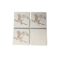 Drink Ceramic Coasters Set of 4 - Gold Toucan