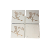 Drink Ceramic Coasters Set of 4 - Gold Toucan