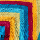 One of a Kind Handmade Crochet Bright Colour Throw Blanket 100% Cotton