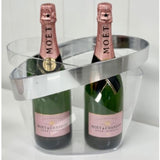Dinner Parties Acrylic ICE Bucket With Silver Rim Handles