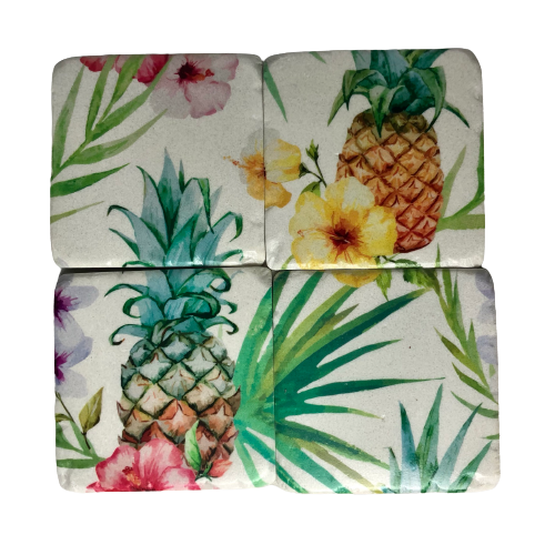 Drink Coasters Set of 4 - Tropical Design