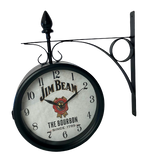 Jim Beam Station Double-Sided Wall Mounted Clock Sign Bar Pub Club
