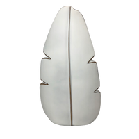 Tropical Leaf White Decorative Vases - Two Sizes Available