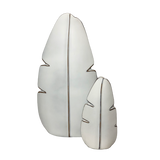 Tropical Leaf White Decorative Vases - Two Sizes Available