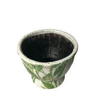 Vintage Charm Glazed Terracotta Oval or Urn Olive Leaves Design