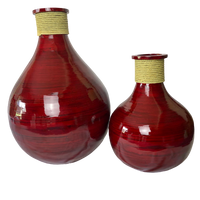 Red Arizona Bamboo Vases - Small 36cm Height & Large 51cm Height