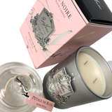 Côte Noire French Candle Rose Petal with Silver Crest 60 or 100 Hours Burning Time