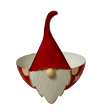 Cute Christmas Santa Peering Over The Bowl Party Nuts Candy Dip Bowl in 2 Styles