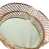 Stunning Round Rose Gold Scallop Mirror Tray 28cm